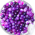 QINJIEJIE 100PCS Purple Stripe Carnelian Beads 8mm Natural Beads Round Loose Gemstone Bead for Bracelet Beading Crystal Jewelry Making DIY Necklace Earrings 0.32" - color: Purple stripe Carnelian, size: 100PCS