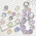 16mm Acrylic Beads UV Transparent Colorful Bead 95pcs Clear Football Beads for DIY Handmade Bracelets Necklaces Phone Chains Jewelry Making Craft Supplies(uv Transparent) - color: uv transparent