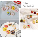 Craftdady Resin Plastic Miniature Food Snack Pendants Charms Ice Drink Juice Pendants Cute Bottle Fruit Keychain Charms Hang Ornament for DIY Craft Earring Bracelet Necklace Jewelry Making - color: Mixed Color Food
