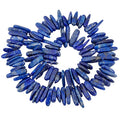 SUNYIK Lapis Lazuli Crystal Points Quartz Rough Sticks Spikes Point Beads 15 inch Strand Drilled - color: Lapis Lazuli(Rough), size: 0.4"-1.3"