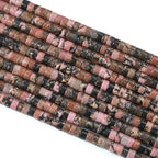 2x4MM 150PCS Black Rhodochrosite Rhodonite Tube Cylinder Rondelle Abacus Disk Spacer Loose Beads for Jewelry Making - color: Black Rhodonite, size: 2x4mm cylindrical