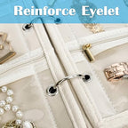 Travel Jewelry Organizer Case,Small Jewelry Bags Jewelry Storage Book Ring Binder with Clear Zipper Velvet Pouch for Traveling (Inner Pages,Beige,3 PCS,Medium) - color: Inner Pages,Beige,3 PCS,Medium