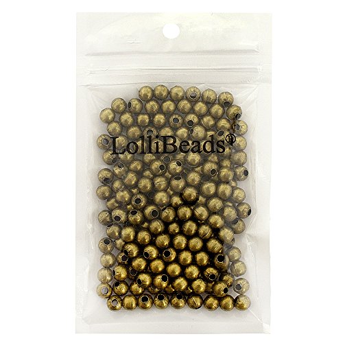LolliBeads (R) Antiqued Bronze Smooth Round Metal Beads 6 mm 300 Pcs - color: Bronze 300 Pcs 6mm
