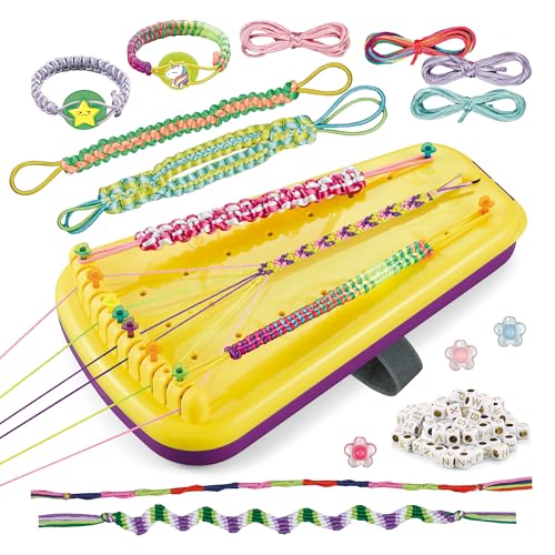 Chilpals Friendship Bracelet Making Kit for Girls 8-12, DIY String Bracelet Maker & Jewelry Craft Kits - Innovative Leg-Strap Design, Birthday Gifts Ideas for Kids Ages 7 8 9 10 Year Old (Yellow) - color: Yellow