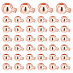 UNICRAFTALE About 60Pcs Crimp Beads Rose Gold Stopper Beads with Pin Metal Loose Spacer Beads Bulk Brass Round Stopper Crimp End Beads for Jewelry Making Accessories Hole 0.9mm