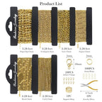 18K Gold Necklace Chain Kit for Jewelry Making, 20 Feet DIY Bracelet Chains with Jump Rings, Lobster Clasps, Connectors, Jewelry Pliers, 30 Colorful Graphic Charms & 36 Letter Pendants - color: 18k Gold-20 Feet 6 Rolls+Pendants