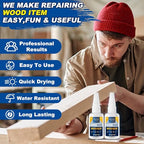 Meuvcol Extra Strong Wood Glue, 100g Fast Drying Clear Wood Adhesive for DIY Crafts, Heavy Duty Furniture Repair & Garden Projects - size: 100g, style: Wood Glue