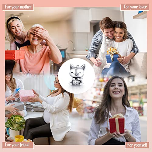 S925 Bead Dangle Charms for Bracelets Necklaces, Compatible with Pandora, Jewelry Making - style: Cats Charm with Wool Ball