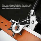 XOOL Belt Hole Puncher for Leather, Precision Multi-Size Leather Hole Punch for Watch Bands, Straps, Collars, Saddles, Shoes, Fabric, DIY Home, Craft Projects - style: Lite