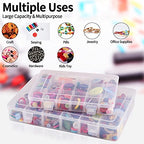 Exptolii 18 Grids Plastic Organizer Box with Dividers, Clear Compartment Container Storage for Washi Tapes Beads Crafts Jewelry Fishing Tackles, Size10.8 x 7.7 x 1.7 in - size: 1x Large 18 Grids