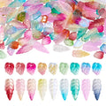 Beadthoven 120Pcs Transparent Glass Leaf Beads Mixed Color Leaf Shaped Crystal Beads Colorful Spring Summer Plant Bead Loose Gemstone Spacers for Jewelry Making DIY Bracelets Necklace Earrings Crafts - color: Leaf 2 styles