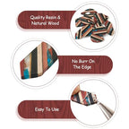 FASHEWELRY Striped Resin Wood Earrings Charms Rhombus Teardrop Kite Wooden Earring Blanks Earring Findings Wooden Earring Pieces for Jewelry Making, 52pcs/box - color: Striped-6 shapes