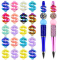 20Pcs Acrylic Dollar Sign Shape Focal Beads for Pens Colorful Prop Money Fancy Spacer Beads for DIY Craft Beadable Pens Keychains Bracelet Necklace Earrings - color: Dollar Sign