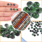 GEM-Inside 2x6mm Natural Green Ruby Zoisite Stone Semi-Gemstone Heishi Disc Rondelle Spacer Beads for Jewelry Making Full 15" Strand Energy Stone Healing Power Crystal - color: Green Ruby Zoisite