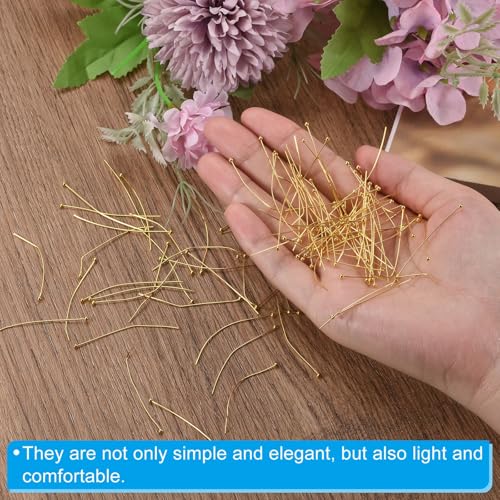 PATIKIL 100Pcs Rose Gold Ball Head Pins Jewelry Making 24 Gauge 30mm Wire Head Pins Brass Round Ball Head Pins Metal End Head Pins for DIY Craft Necklaces Bracelets Earrings - color: Rose Gold, size: 30mm