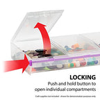 Craft Mates Bead Organizer and Plastic Storage Containers for Crafts, Buttons, Pins and More, 4 Locking Compartments (2XL) - style: 4 Compartment
