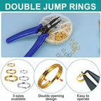 700Pcs Split Rings for Jewelry Making Silver and Gold Double Closed Jump Rings with Pliers for Necklaces and Bracelets 6mm 8mm 10mm