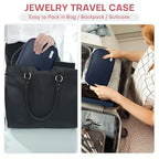 Jewelry Travel Case Organizer for Necklaces, Earrings, Rings, Bracelet, Watch, Soft Sided, Blue - color: Greyblue