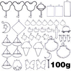 100g Antique Silver Bezel Charms Pendants Alloy Open Back Bezel Blanks Hollow Pressed Flower Frame Pendant Resin Molds for DIY Jewelry Crafts Making Necklace Earrings, Mixed Styles