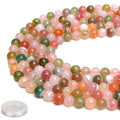 70PCS Natural 8MM Healing Gemstone, Yanyuan Agate Energy Stone Round Loose Beads, Semi-Precious Crystal Beads with Free Elastic String for Jewelry Making DIY - color: Yanyuan Agate