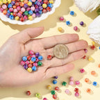 1 Box About 500Pcs Round Cross Beads Acrylic Cross Bead Bulk Small 8MM Plastic Plating Colorful Ball Western Crucifix Spacers for Jewelry Making Findings Bracelets Necklace Beginner Adults - color: Colorful