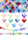 FIVEIZERO 200PCS Glass Lily Bell Flower Beads, 11 Colors Trumpet Crystal Floral Bead Charms for Bracelets, Necklaces & DIY Jewelry Making - color: Glass Lily-of-the-Valley