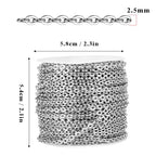 [66 Feet/ 20M] Stainless Steel Chain Bulk, 2.5mm 304 Stainless Steel Chains Flat Cable Link Chain Bulk for Jewelry Making DIY Craft - color: Stainless Steel, size: 2.5mm width