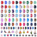 European Large Hole Beads Spacer Beads Charm Fairy Wands Beads Rhinestone Craft Beads for DIY Bracelet Jewelry Making (7 Style 150 Pieces) - color: 7 Style 150 Pieces