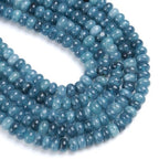 76pcs 5x8mm Natural Stone Apatite Rondelle Spacer Loose Beads Abacus Disk Stone Round Loose Gemstone Beads for Jewelry Making DIY Bracelet Necklace - color: Apatite Stone