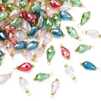 Ipotkitt 100 Pcs Colorful Glass Water Drop Charms Faceted Crystal Teardrop Bead Charms Drop Shaped Dangle Charms for DIY Earrings Necklace Jewelry Making - color: 100pcs-Big Drop Charms-20~21mm