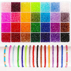 PAXCOO 5320Pcs Crystal Acrylic Beads for Jewelry Making, Round Faceted Bicone Gem Beads in 28 Colors (4 MM) - size: 4 MM