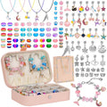 Hysagtek Jewellery Making Kit - Bracelet Making Kit 120 Pcs DIY Women Charm Bracelet Making Bracelets for Women Beads Necklace kit Jewelry Making Charm Pendants Craft with Box - color: 120PCS-Rainbow