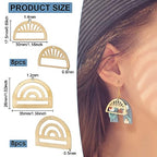 BENECREAT 16Pcs 2 Style Hollow Brass Pendants, Golden Half Round Charm for DIY Craft Jewelry Pendants Making, Hole: 1.2~1.4mm, 8pcs/Style - color: Golden Half Round
