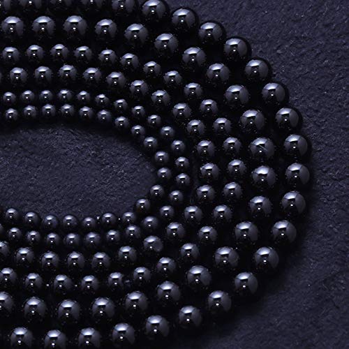 Natural Stone Beads 10mm Black Polished Round Smooth Agates Gemstone Beads for Jewelry Making 15 Inch(Black Onyx,10mm) - color: Black Onyx, size: 10mm