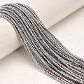 JM Design 1x2mm Silver Plated Hematite Faceted Rondelle Beads, 15.5''Strd Loose Energy Stone Spacer Beads for Jewelry Making Craft DIY Necklace Bracelet Earrings - color: Silver
