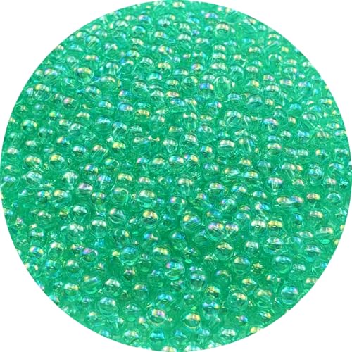 1000pcs 6mm Acrylic Round Beads AB Colors Acrylic Beads Round Spacer Beads with Hole for DIY Bracelet Necklace Jewelry Making Supplies Handmade Craft(Lake Green AB) - color: Lake Green AB, size: 6mm