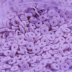 2000pcs Light Purple Clay Beads for Bracelets Making, Flat Round Polymer Clay Beads 6mm Spacer Heishi Beads for Jewelry Making Earring Bracelets Necklace - color: Light Purple 16