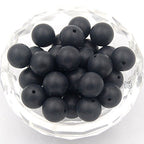 AD Beads Natural Matte Frosted Gemstone Round Spacer Loose Beads 4mm 6mm 8mm 10mm 12mm (8mm, Matte Black Agate) - color: Matte Black Agate, size: 8mm