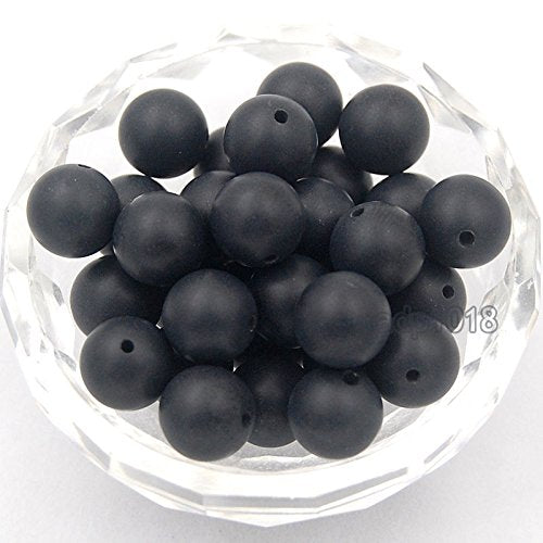 AD Beads Natural Matte Frosted Gemstone Round Spacer Loose Beads 4mm 6mm 8mm 10mm 12mm (8mm, Matte Black Agate) - color: Matte Black Agate, size: 8mm