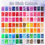 QUEFE 4900pcs Pony Beads Kandi Bracelet Kit, Friendship Bracelet Making Kit with 84 Colors Kandi Beads, Hair Beads and Letter Heart for Craft Gifts Bracelets Jewelry Making with Elastic Strings - color: B-84 colors