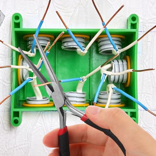 10 PCS 6 Inch Extra Long Needle Nose Pliers, Mini Precision Jewelry Pliers with Comfort Grip, Needle Nose for Jewelry Making, Repair, Crafts