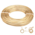12 Gauge Aluminum Wire 100FT, 2mm Bendable Metal Anodized Aluminum Wire for Sculpting Jewelry Making Crafts Wreath Beading Floral(Tin Gold) - color: Tin Gold