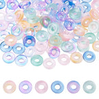 DICOSMETIC 120Pcs 6 Colors Flat Round Glass Beads Crystal Heishi Bead Bulk Transparent European Spacer Beads Small Rondelle Loose Bead for Bracelet Necklace DIY Jewelry Making Crafts