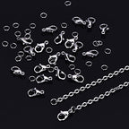 Outus 33 Feet Stainless Steel Chain Silver DIY Link Necklaces Chains with 20 Lobster Clasps and 30 Jump Rings for Jewelry Making (2.5 Mm) - size: 2.5 mm Wide