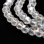 Perlin Czech Bohemian Crystal Glass Beads Faceted Round 4mm 90 Pieces Loose Spacer 1 Strand Beads for DIY Jewelry Earrings Necklace Bracelet Making (Crystal AB) - color: Crystal AB