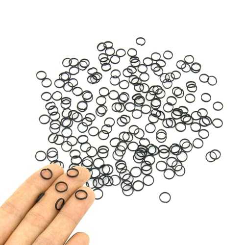 200pcs 8mm Mini Split Jump Ring with Double Loops Small Round Metal Black Key Rings Connectors for Making Handwork Charms Pendants Key Chains Ornaments DIY Crafts Accessories - color: Black 8mm 200pcs