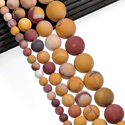Natural Matte Gemstone Round Spacer Beads (4mm, Mookaite Jasper) - color: Mookaite Jasper, size: 4mm