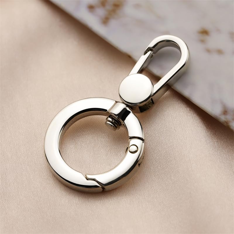 2pcs Double Opening Snap Hooks,Push Gate Snap Hook Metal Swivel Lobster Claw Clasp Purse,Backpack,Bag Strap,Keyring,Phone case (Silver) - color: Silver