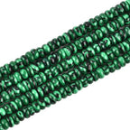 155pcs 4x2mm Synthetic Malachite Disk Rondelle Spacer Stone Semi Precious Gemstone Loose Beads for Jewelry Making 15 Inch - color: Malachite