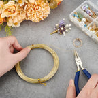 BENECREAT 65.6 Feet 20 Gauge(0.8mm) Brass Craft Jewelry Wire Gold Artistic Wrapping Wire Tarnish Resistant Round Copper Wire for Jewelry Beading Craft Making Ring Earrings DIY - size: 20 Gauge